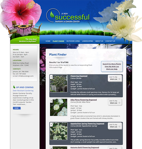 NetPS Plant Finder Results Page